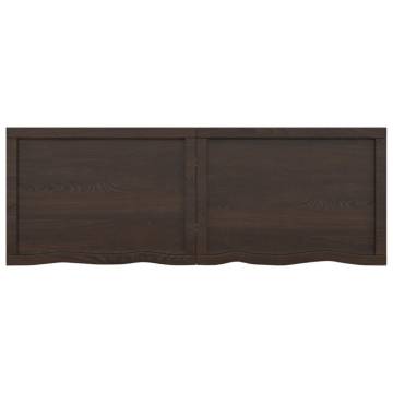 Table Top Dark Brown 140x50x(2-4) cm Treated Solid Wood Oak