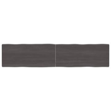 Table Top Dark Brown 180x40x(2-6) cm Treated Solid Wood Live Edge