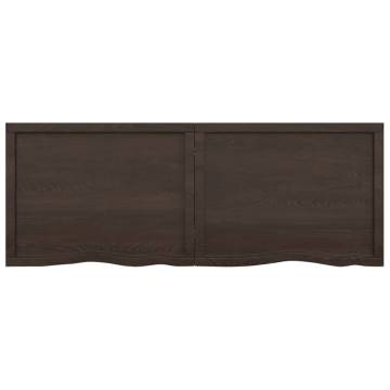 Bathroom Countertop Dark Brown 160x60x(2-4) cm Treated Solid Wood