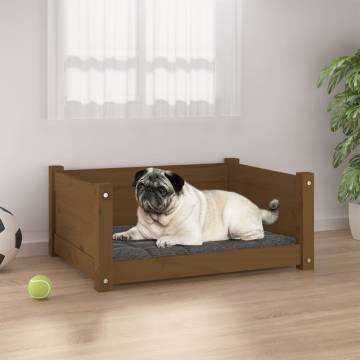 Dog Bed Honey Brown 65.5x50.5x28 cm Solid Pine Wood