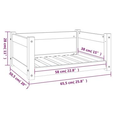 Dog Bed Honey Brown 65.5x50.5x28 cm Solid Pine Wood