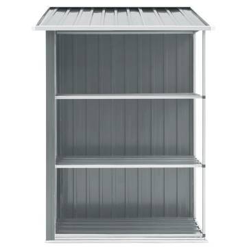 Garden Shed with Rack Grey 205x130x183 cm Iron