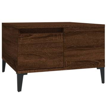 Coffee Table Brown Oak 55x55x36.5 cm Engineered Wood