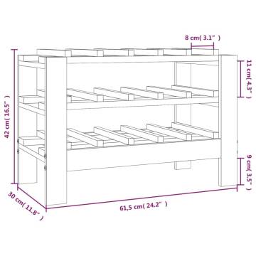 Wine Rack 61.5x30x42 cm Solid Wood Pine