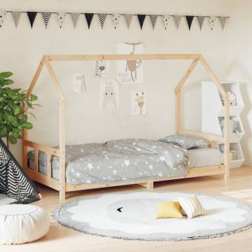 Kids Bed Frame 90x190 cm Solid Wood Pine