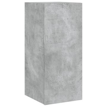 TV Wall Cabinet with LED Lights Concrete Grey 30.5x35x70 cm