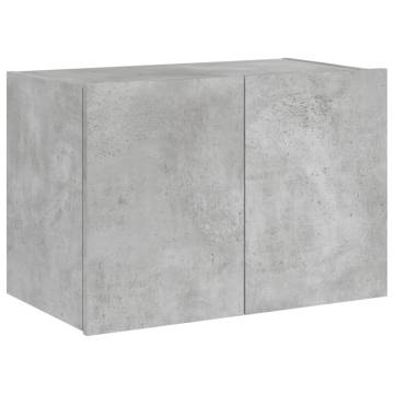 TV Wall Cabinet with LED Lights Concrete Grey 60x35x41 cm