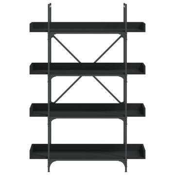 Bookcase 4-Tier Black 100x33x145.5 cm Engineered Wood