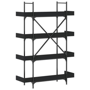 Bookcase 4-Tier Black 100x33x145.5 cm Engineered Wood