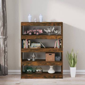 Book Cabinet/Room Divider Smoked Oak 100x30x135 cm