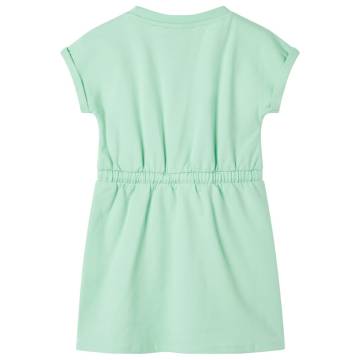 Kids' Dress with Drawstring Bright Green 104