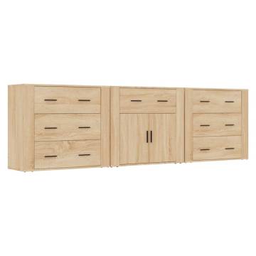 Sideboards 3 pcs Sonoma Oak Engineered Wood