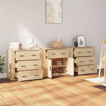 Sideboards 3 pcs Sonoma Oak Engineered Wood