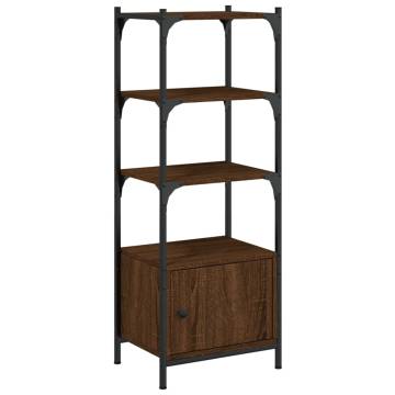 Bookcase 3-Tier Brown Oak 41x30x109.5 cm Engineered Wood