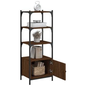 Bookcase 3-Tier Brown Oak 41x30x109.5 cm Engineered Wood