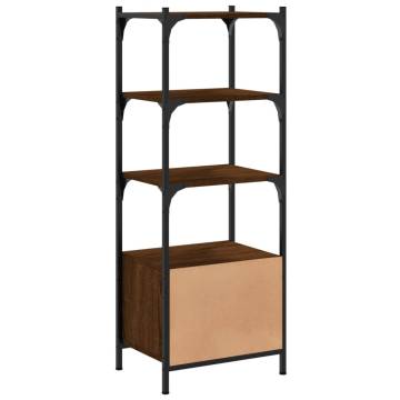 Bookcase 3-Tier Brown Oak 41x30x109.5 cm Engineered Wood