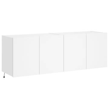 TV Wall Cabinets with LED Lights 2 pcs White 60x35x41 cm