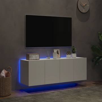 TV Wall Cabinets with LED Lights 2 pcs White 60x35x41 cm