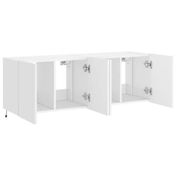 TV Wall Cabinets with LED Lights 2 pcs White 60x35x41 cm