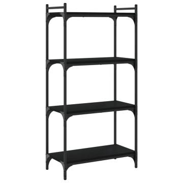 Bookcase 4-Tier Black 60x30x120 cm Engineered Wood