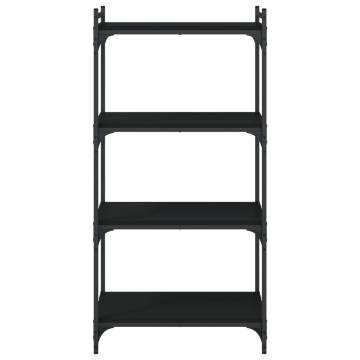 Bookcase 4-Tier Black 60x30x120 cm Engineered Wood