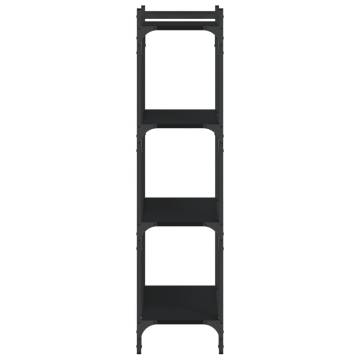 Bookcase 4-Tier Black 60x30x120 cm Engineered Wood