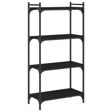 Bookcase 4-Tier Black 60x30x120 cm Engineered Wood