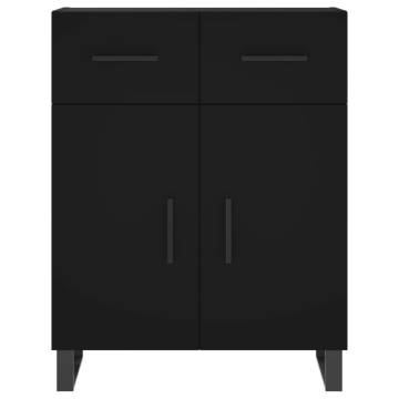 Highboard Black 69.5x34x180 cm Engineered Wood