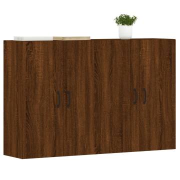 Wall Mounted Cabinets 2 pcs Brown Oak Engineered Wood