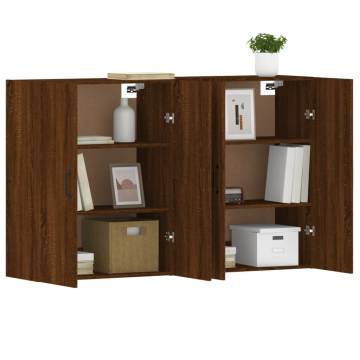 Wall Mounted Cabinets 2 pcs Brown Oak Engineered Wood