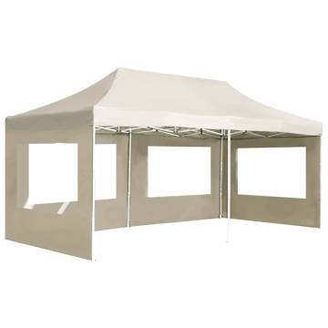 Professional Folding Party Tent with Walls Aluminium 6x3 m Cream