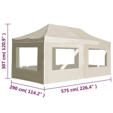 Professional Folding Party Tent with Walls Aluminium 6x3 m Cream