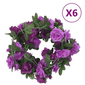 Artificial Flower Garlands 6 pcs Light Purple 240 cm