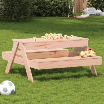 Picnic Table with Sandpit for Kids Solid Wood Solid Wood Douglas