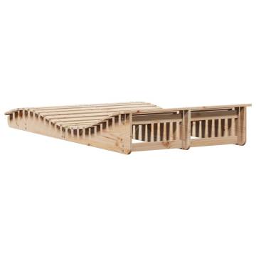 Sun Lounger 205x110x31.5 cm Solid Wood Pine