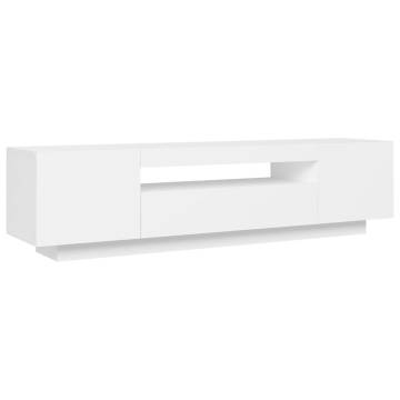 TV Cabinet with LED Lights White 160x35x40 cm