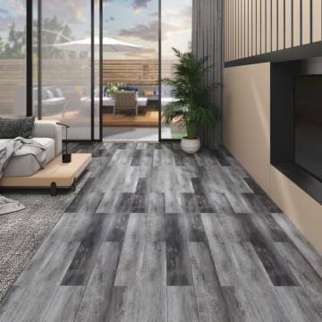 Non Self-adhesive PVC Flooring Planks 5.26 m² 2 mm Shiny Grey