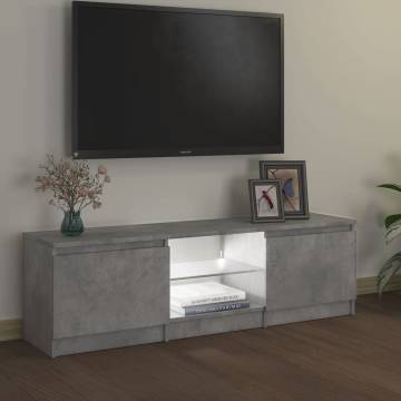 TV Cabinet with LED Lights Concrete Grey 120x30x35.5 cm