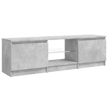 TV Cabinet with LED Lights Concrete Grey 120x30x35.5 cm