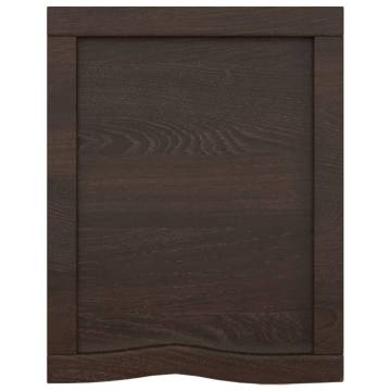 Bathroom Countertop Dark Brown 40x50x(2-6) cm Treated Solid Wood