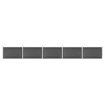 Fence Panel Set WPC 872x105 cm Black