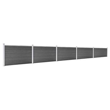 Fence Panel Set WPC 872x105 cm Black