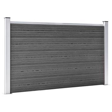 Fence Panel Set WPC 872x105 cm Black