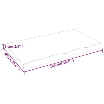 Bathroom Countertop 100x60x(2-6) cm Untreated Solid Wood