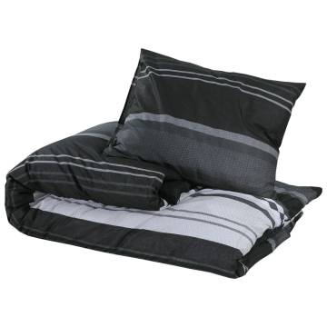 Duvet Cover Set Black and White 220x240 cm Cotton