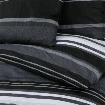 Duvet Cover Set Black and White 220x240 cm Cotton