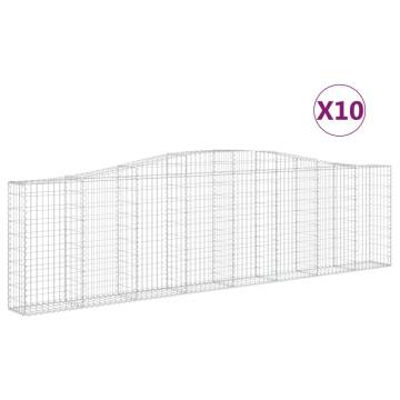 Arched Gabion Baskets 10 pcs 400x30x100/120 cm Galvanised Iron