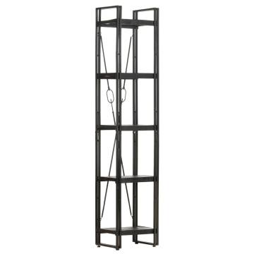 5-Tier Bookcase Black 40x30x180 cm Solid Mango Wood