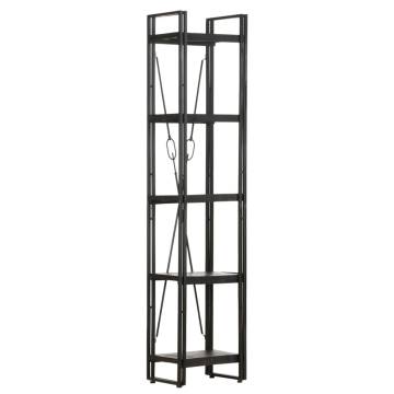 5-Tier Bookcase Black 40x30x180 cm Solid Mango Wood