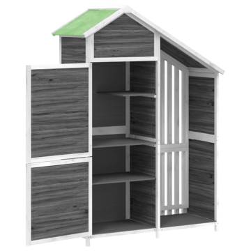 Garden Tool Shed Grey 120x53.5x170 cm Solid Wood Pine